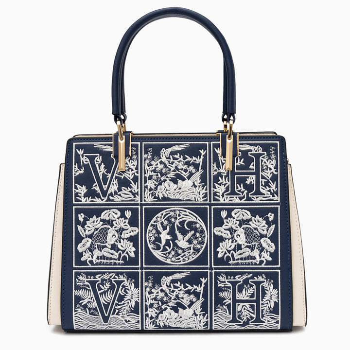 Rome Embroidery Medium Tote Bag
