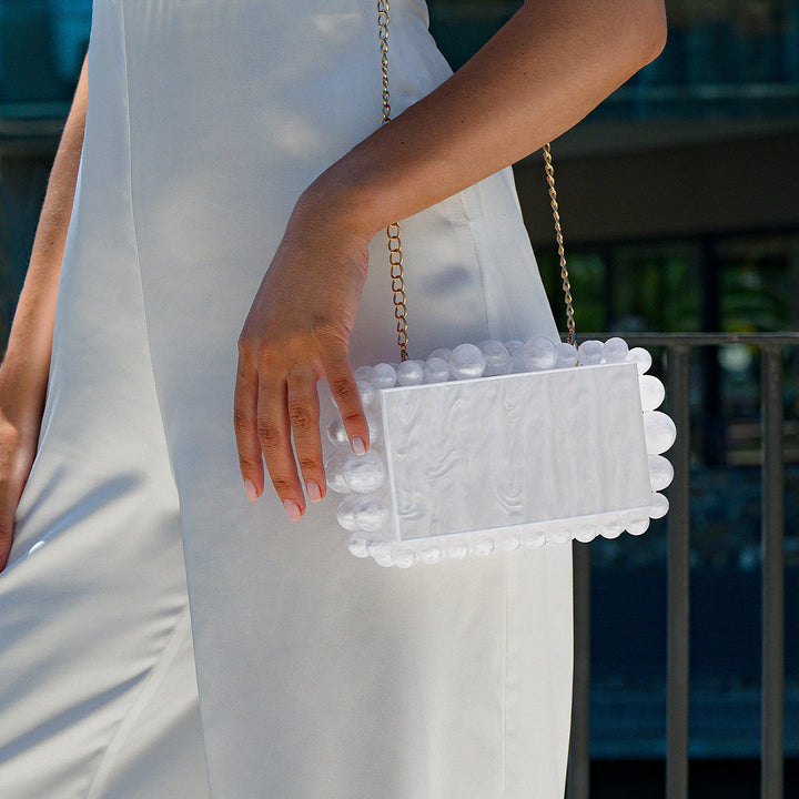 Genoa Acrylic Cloud Clutch Bag