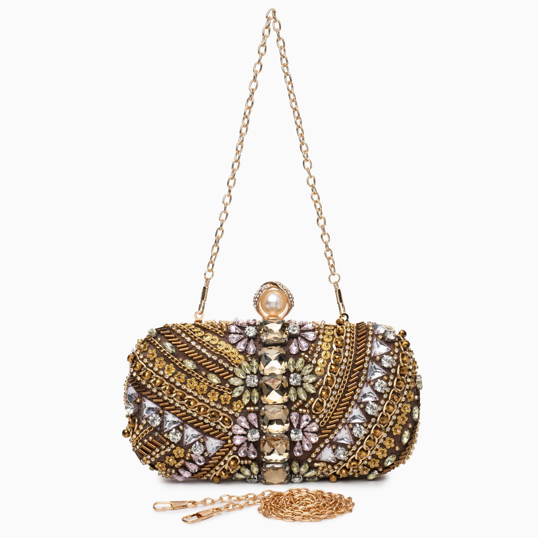 Pisa Beaded Embroidery Clutch Bag