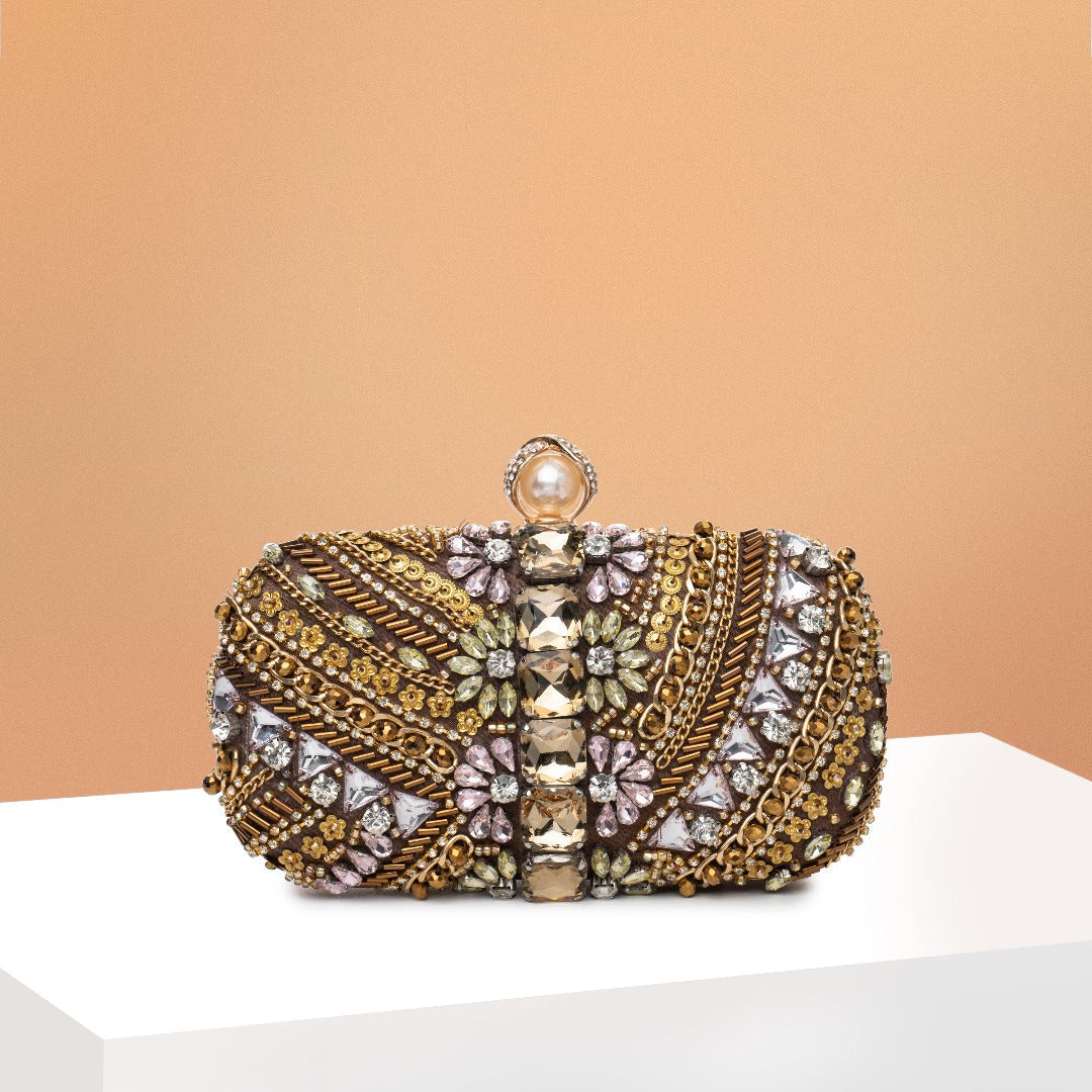 Pisa Beaded Embroidery Clutch Bag