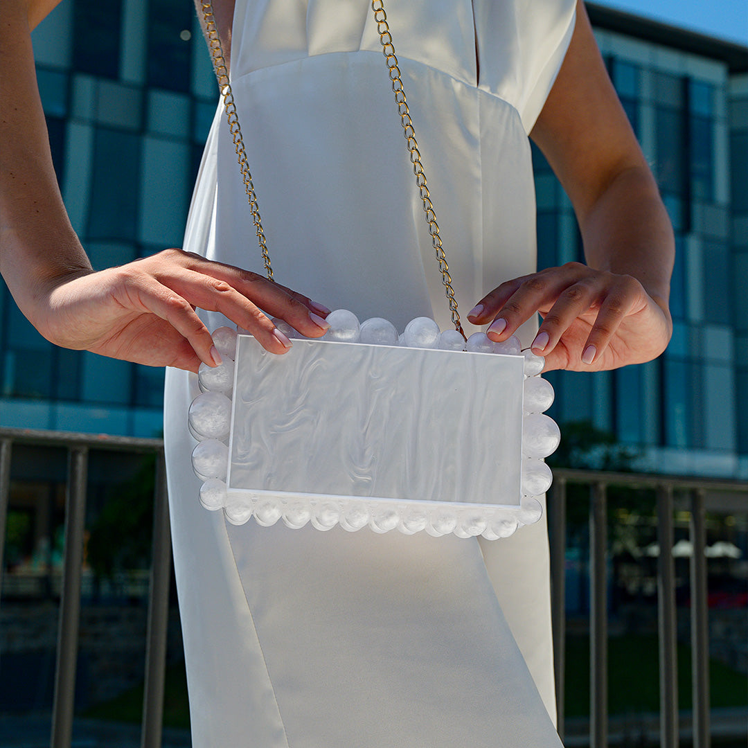 Genoa Acrylic Cloud Clutch Bag